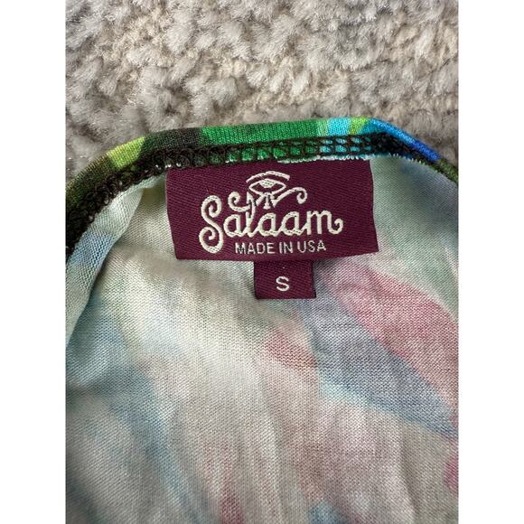 Salaam Size S Colorful Floral Topical Vacation Fit Flared Dress Knee Length - Picture 6 of 8